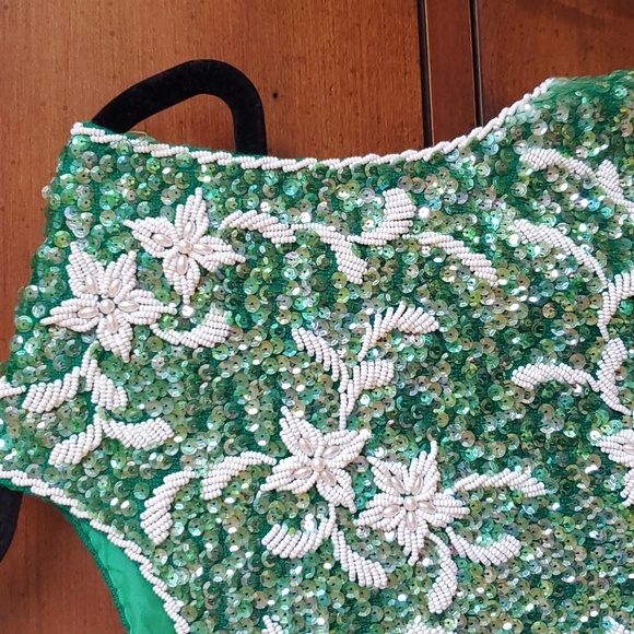 Vintage Sequin and Beaded Top Size L - Picture 4 of 14